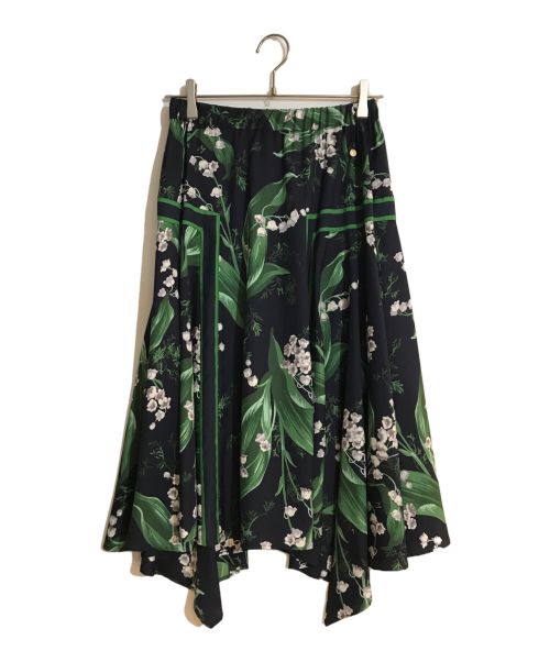 MUVEIL（ミュベール）MUVEIL (ミュベール) ドットスズランプリントスカート ネイビー サイズ:36の古着・服飾アイテム