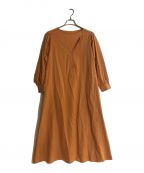 Sea Room lynnシールームリン）の古着「コットンWASHラウンドネックドレス」｜オレンジ