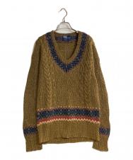 POLO RALPH LAUREN (ポロ・ラルフローレン) JUTEハンドニット ブラウン サイズ:XL