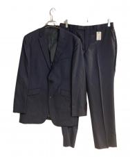 BURBERRY BLACK LABEL (バーバリーブラックレーベル) シルク混2Bストライプセットアップスーツ ネイビー サイズ:38L 未使用品