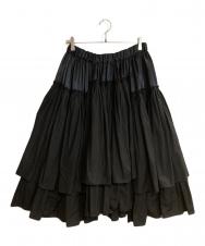COMME des GARCONS COMME des GARCONS (コムデギャルソン コムデギャルソン) 異素材切替レイヤードフリルスカート ブラック サイズ:S
