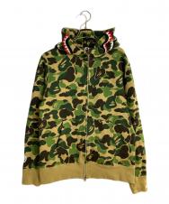 A BATHING APE (ア ベイシング エイプ) ABC Camo Shark Full Zip Hoodie/カモ シャーク フルジップ フーディー グリーン サイズ:M