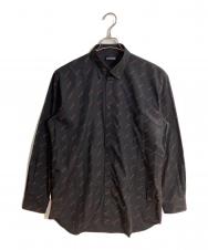 BALENCIAGA (バレンシアガ) All Over Logo L/S Shirt ブラック サイズ:40