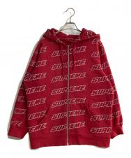 Supreme (シュプリーム) Repeat Zip Up Hooded Sweatshirt レッド サイズ:M