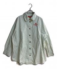 Vivienne Westwood RED LABEL (ヴィヴィアンウエストウッドレッドレーベル) オーブ刺繍ラウンドカラークロップドシャツ スカイブルー サイズ:00