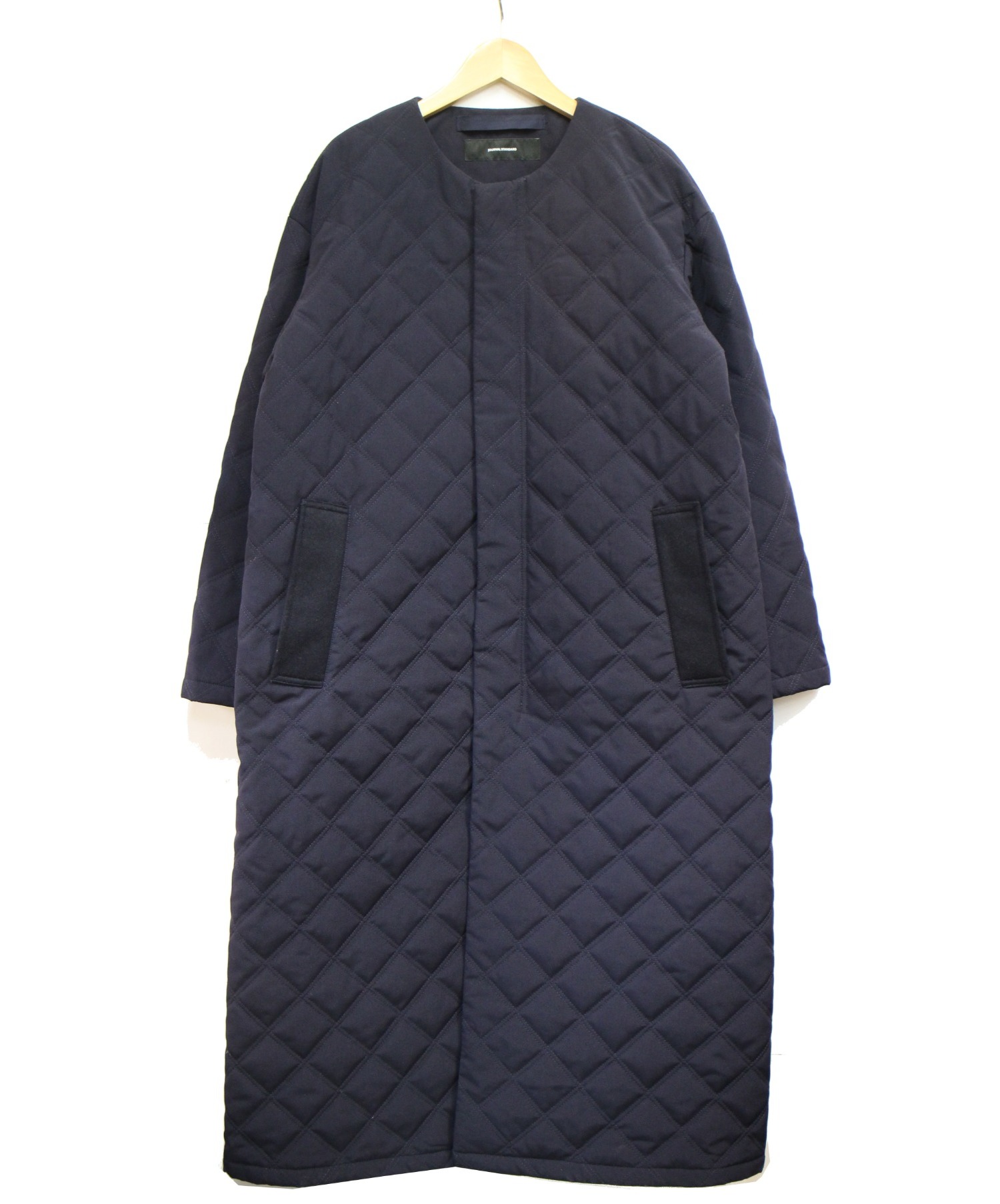 中古 古着通販 Journal Standard ジャーナルスタンダード プリマロフトノーカラーキルティングコート ネイビー サイズ M ブランド 古着通販 トレファク公式 Trefac Fashion