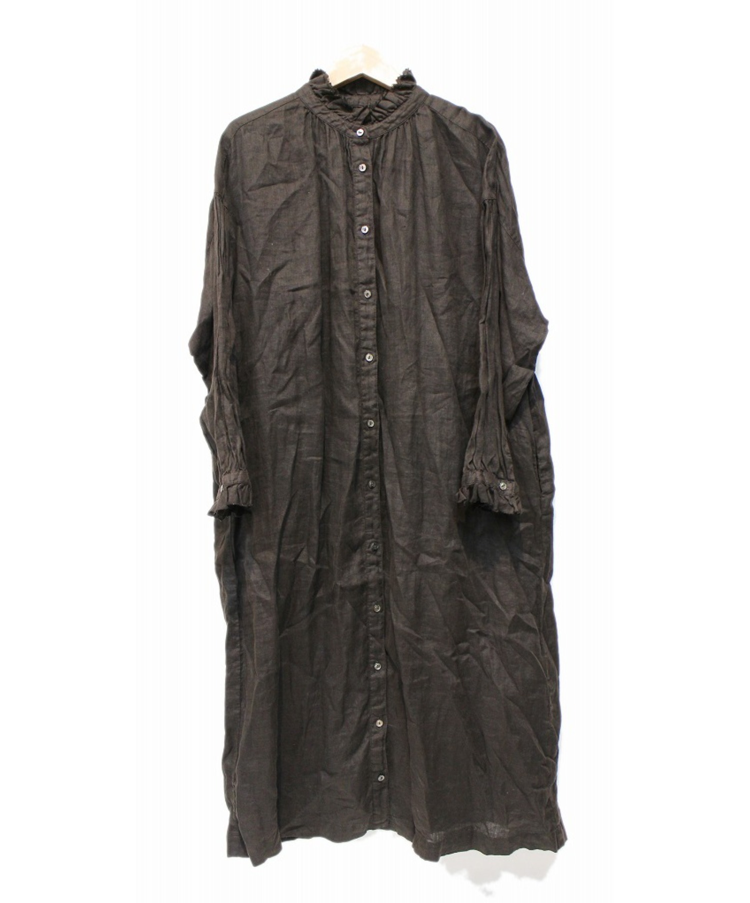中古 古着通販 Nest Robe ネストローブ リネンワンピース ブラウン サイズ F 18ss ブランド 古着通販 トレファク公式 Trefac Fashion