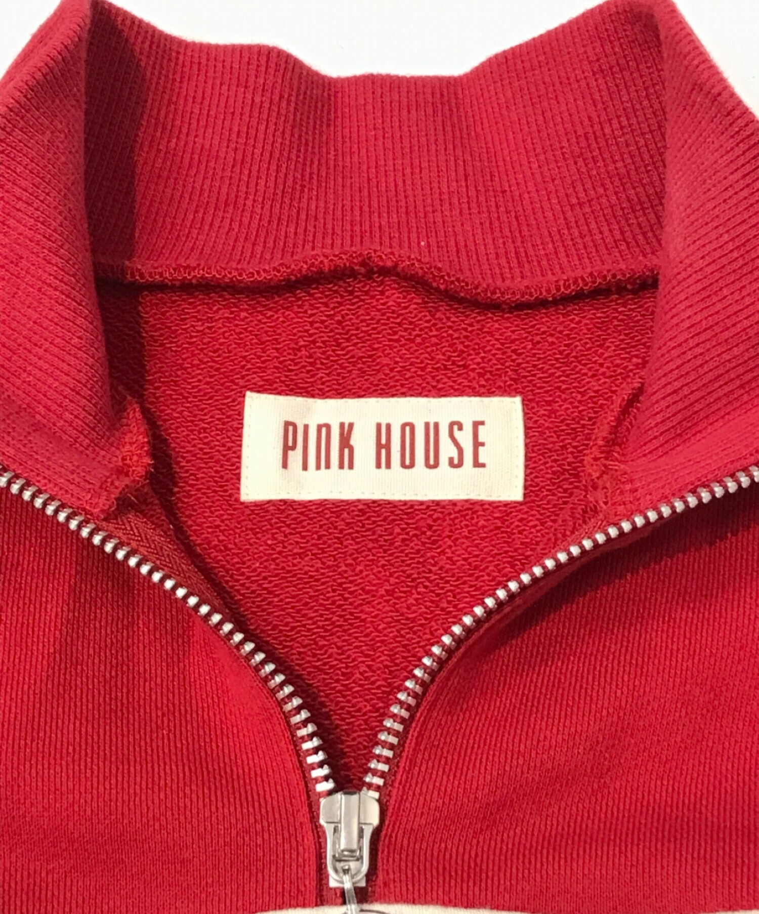 PINK HOUSE (ピンクハウス) ハーフジップスウェットワンピース レッド サイズ:なし