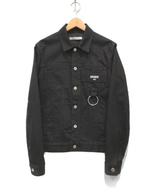 GIVENCHY（ジバンシィ）GIVENCHY (ジバンシィ) ロゴデストロイデニムジャケット ブラック サイズ:Ｓ　の古着・服飾アイテム