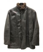EMPORIO ARMANIエンポリオアルマーニ）の古着「カウレザーハイネックジャケット」｜ブラック×ブラウン