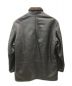 EMPORIO ARMANI (エンポリオアルマーニ) カウレザーハイネックジャケット ブラック×ブラウン サイズ:48：35000円