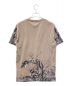 NO ID. (ノーアイディー) Withered flowerプリントC-N-T Tシャツ ブラウン サイズ:ONE 未使用品：3480円