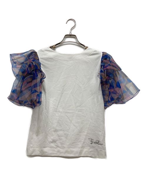 Emilio Pucci（エミリオ プッチ）Emilio Pucci (エミリオ プッチ) 袖切替Tシャツ ホワイト サイズ:XSの古着・服飾アイテム