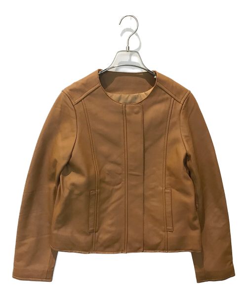 もりのがっこう（モリノガッコウ）もりのがっこう (モリノガッコウ) レザージャケット ブラウン サイズ:Lの古着・服飾アイテム