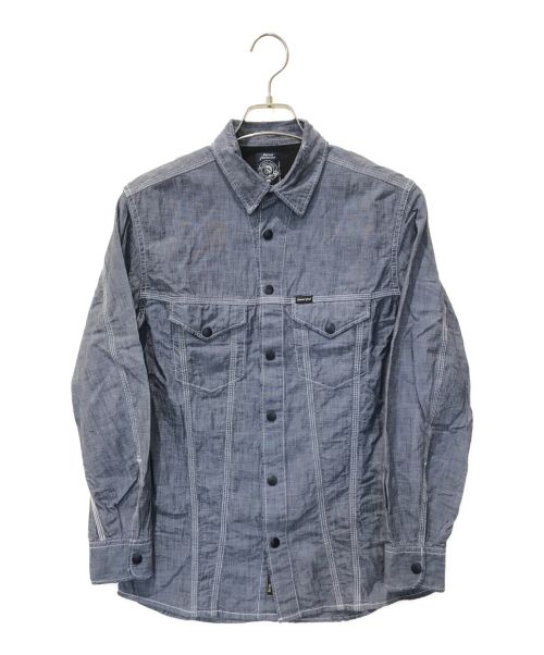 DIESEL（ディーゼル）DIESEL (ディーゼル) ダメージシャンブレーシャツ インディゴ サイズ:XSの古着・服飾アイテム