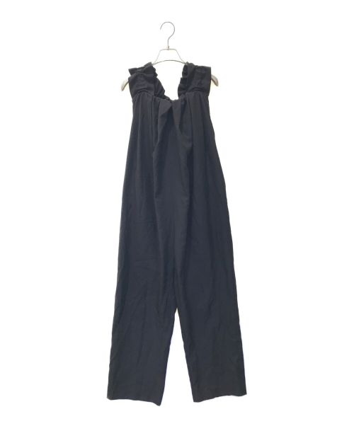 Cen.（セン）Cen. (セン) フリルギャザーサロペット ブラック サイズ:Fの古着・服飾アイテム