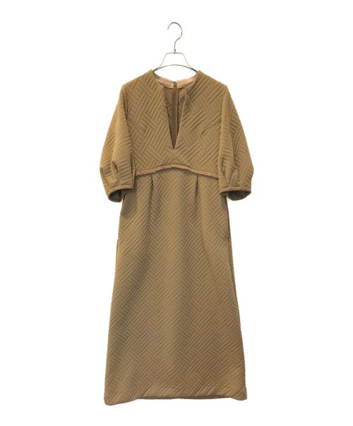 DRESSLAVE（ドレスレイブ）DRESSLAVE (ドレスレイブ) quilt jacquard dress ブラウン サイズ:38の古着・服飾アイテム