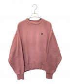 Acne studiosアクネストゥディオス）の古着「Garment Dyed Logo Sweatshirt」｜ピンク