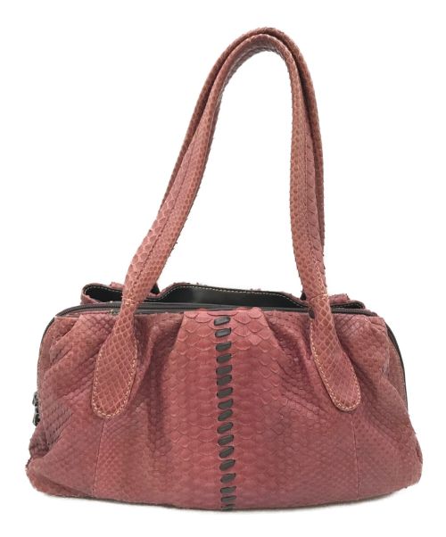 USED（ユーズド）USED (ユーズド) クロコ革ハンドバッグ ピンク サイズ:-の古着・服飾アイテム