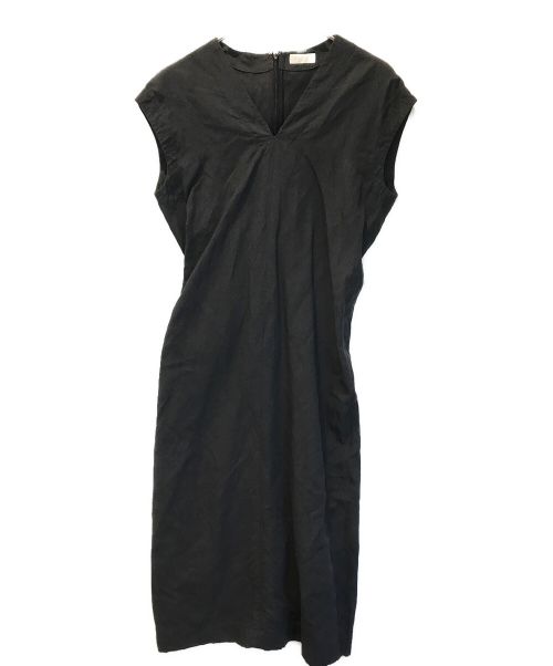 BALLSEY（ボールジィ）BALLSEY (ボールジィ) コットンポリエステルジャージーフレンチスリーブワンピース ブラック サイズ:34の古着・服飾アイテム