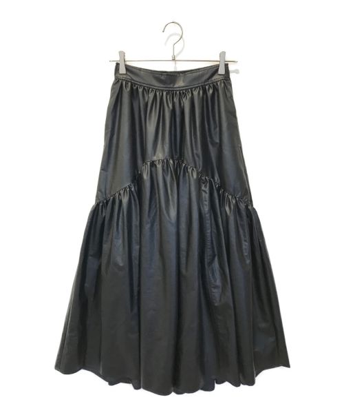 UNGRID（アングリッド）Ungrid (アングリッド) フェイクレザーギャザースカート ブラック サイズ:Fの古着・服飾アイテム