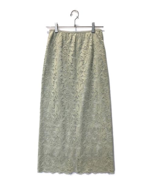 IENA（イエナ）IENA (イエナ) フラワーレースタイトスカロングスカート グリーン サイズ:36の古着・服飾アイテム