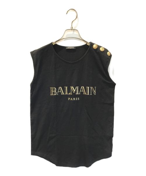 BALMAIN（バルマン）BALMAIN (バルマン) ノースリーブTシャツ ブラック サイズ:38の古着・服飾アイテム