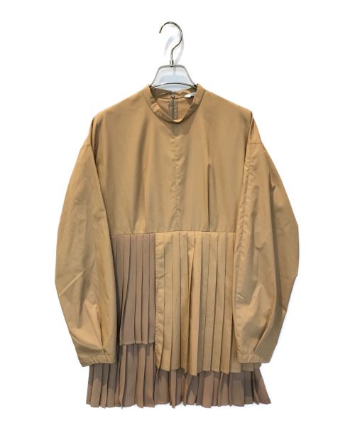CLANE（クラネ）CLANE (クラネ) プリーツブラウス ブラウン サイズ:1の古着・服飾アイテム