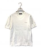 BURBERRY BLACK LABELバーバリーブラックレーベル）の古着「VネックTシャツ」｜ホワイト
