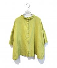 tumugu (ツムグ) コットンリネンボイルダブルワッシャー2Wayブラウス　TB22243 黄緑 サイズ:free 未使用品