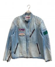 shiden (シデン) MOTOR CYCLE DENIM JACKET インディゴ サイズ:L