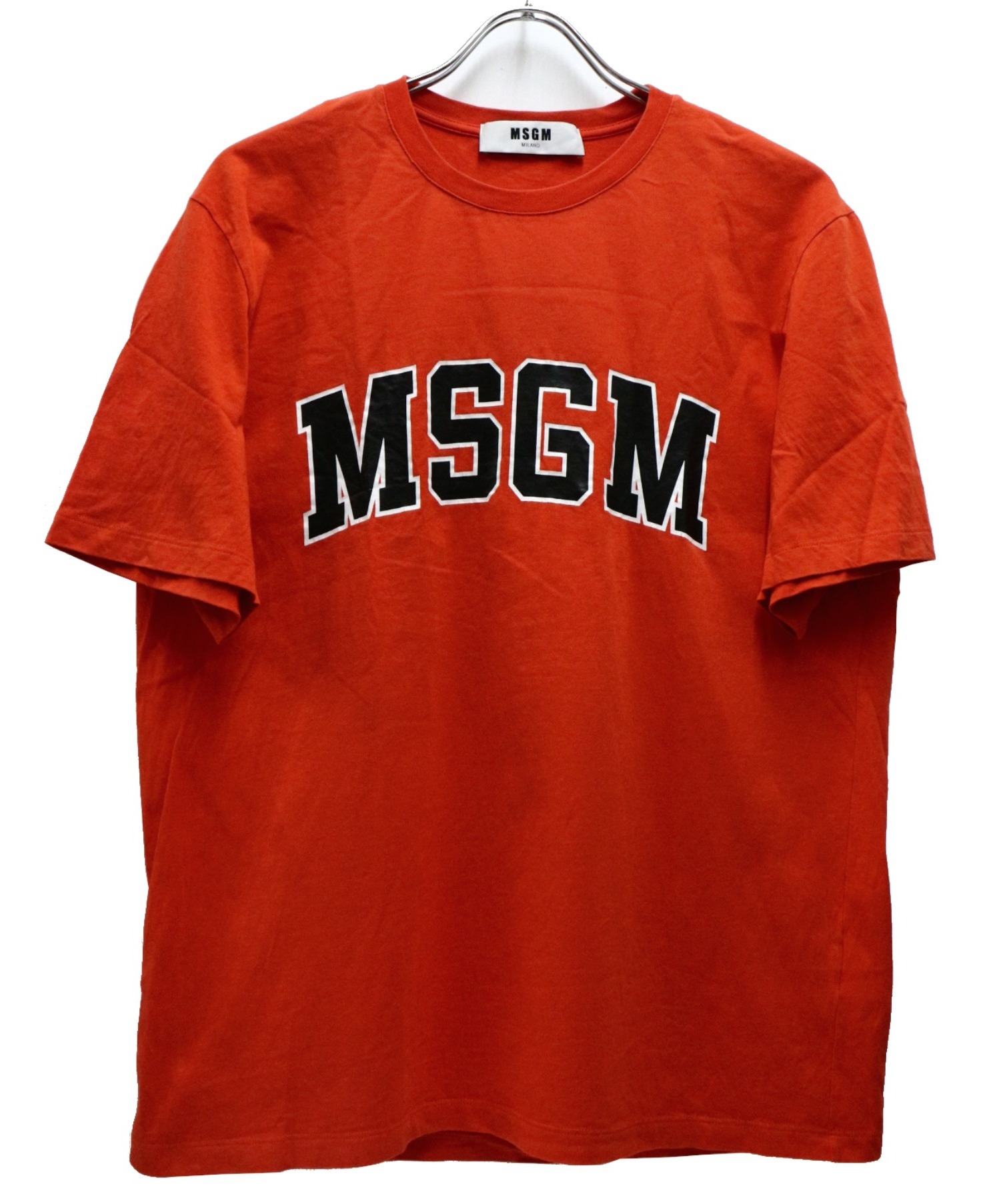 MSGM (エムエスジーエム) ロゴプリントTシャツ オレンジ サイズ:S