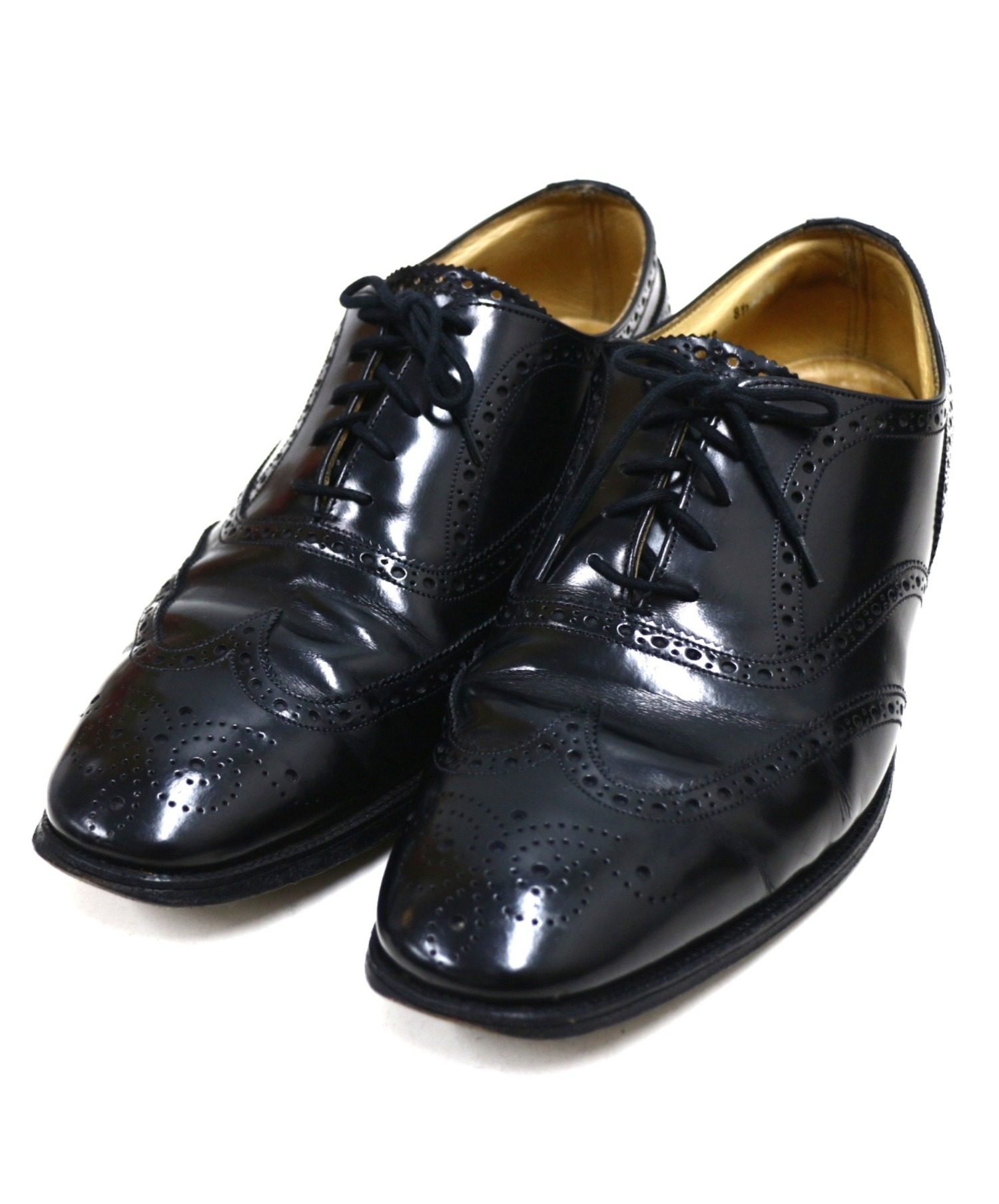中古 古着通販 Royaltweed ロイヤルツイード ウィングチップシューズ ブラック サイズ 8 1 2 Cheaney別ライン ラスト6184 ブランド 古着通販 トレファク公式 Trefac Fashion