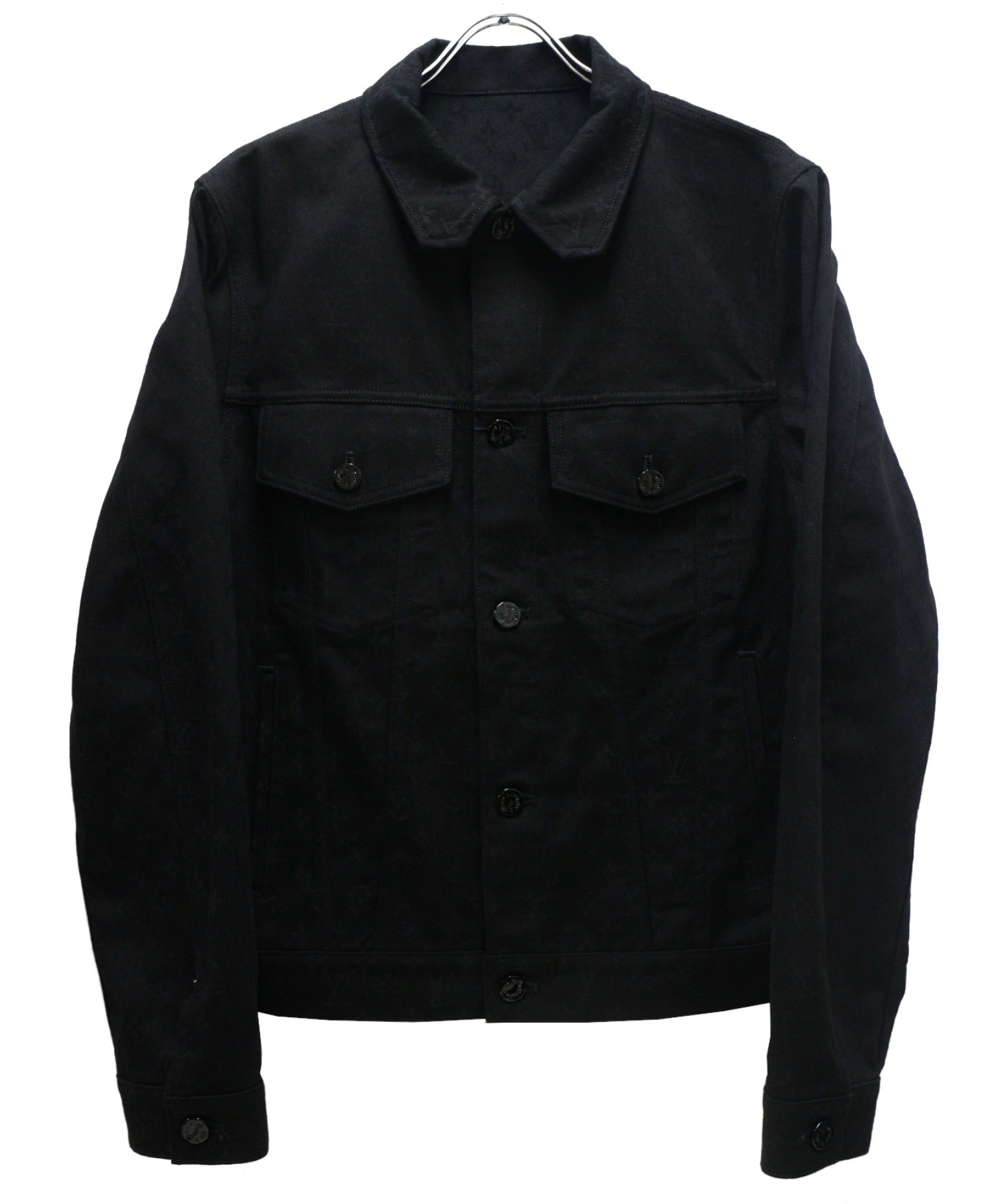 LOUIS VUITTON (ルイヴィトン) モノグラムデニムジャケット ブラック サイズ:50