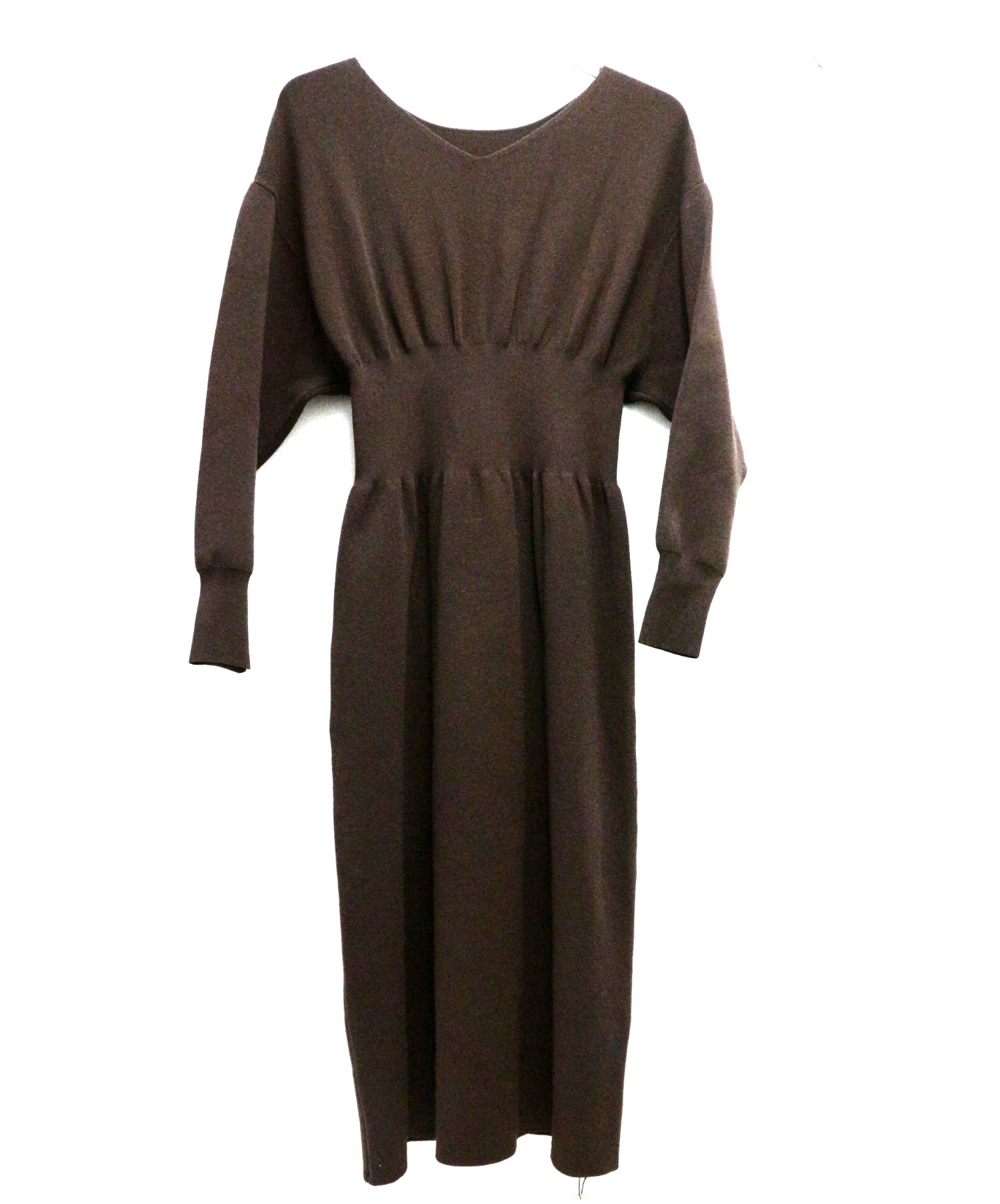 中古 古着通販 Rope ロペ バックレースアップニットワンピース ブラウン サイズ 36 未使用品 ブランド 古着通販 トレファク公式 Trefac Fashion