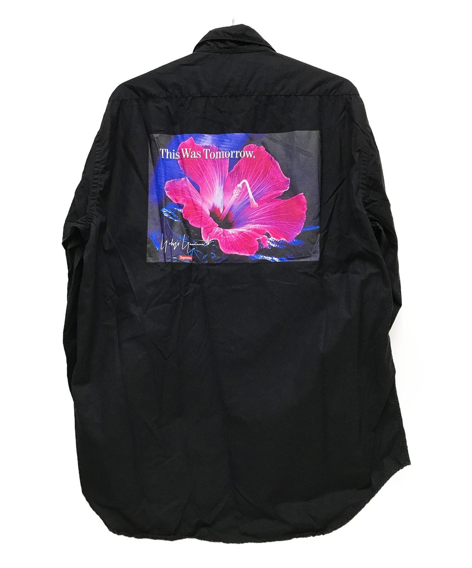 【中古・古着通販】Supreme × Yohji Yamamoto (シュプリーム×ヨウジヤマモト) バックプリントシャツ ブラック サイズ