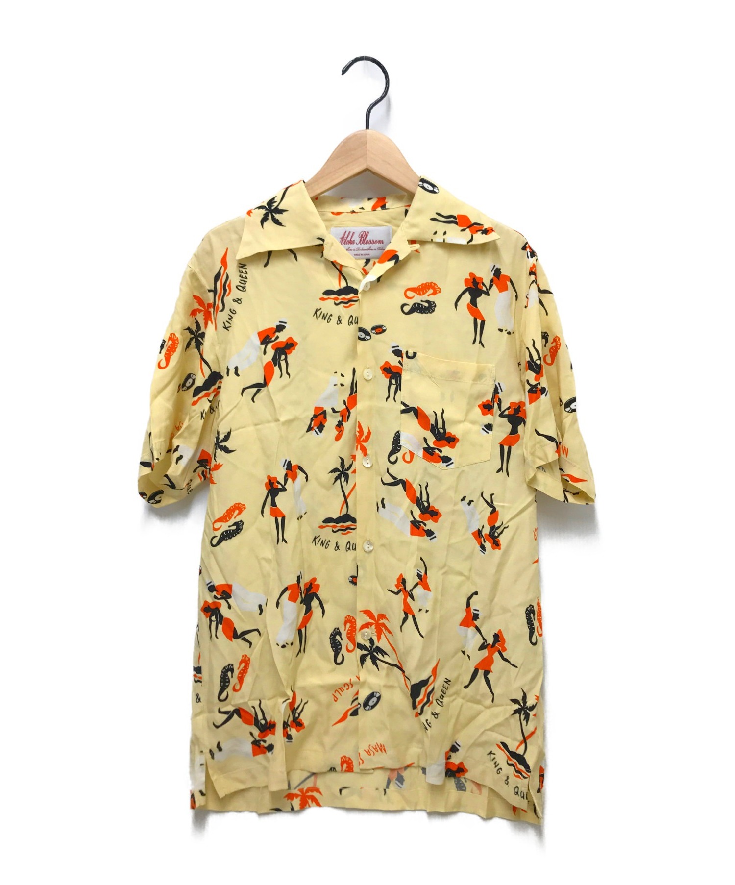 Aloha Blossom (アロハブロッサム) キング＆クイーンアロハシャツ ベージュ サイズ:38
