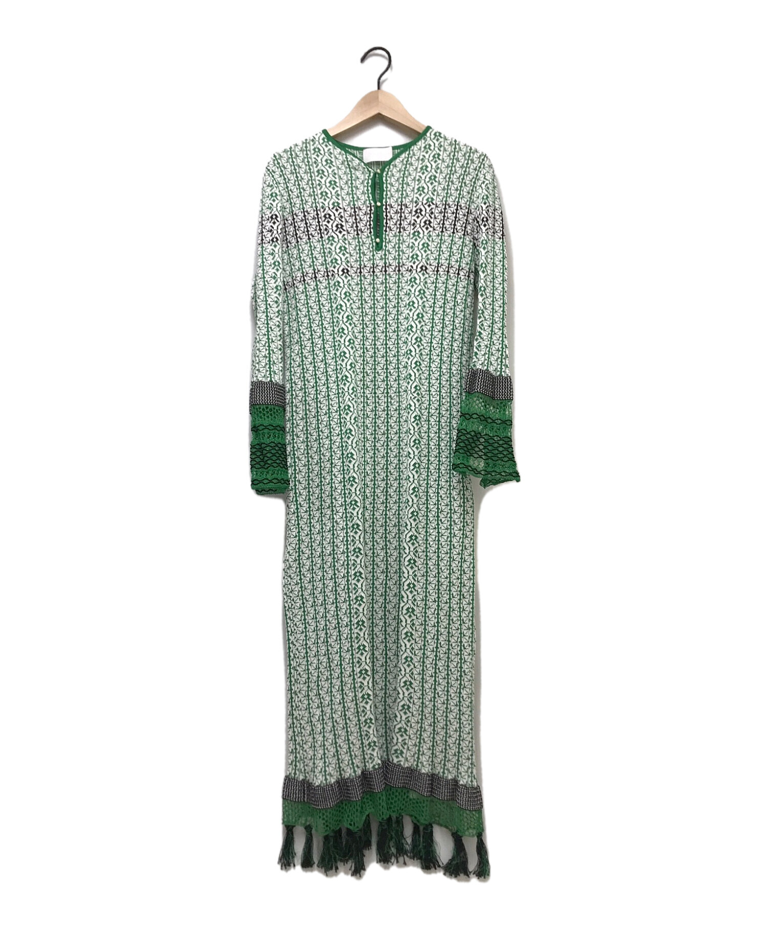 M 大放出セール 新品 Mame マメ ワンピース グリーン Size2 ひざ丈ワンピース レディースm 42 864 Jkkniu Edu