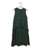 muller of yoshiokubo（ミュラーオブヨシオクボ）の古着「EX.side pleats dress」｜グリーン