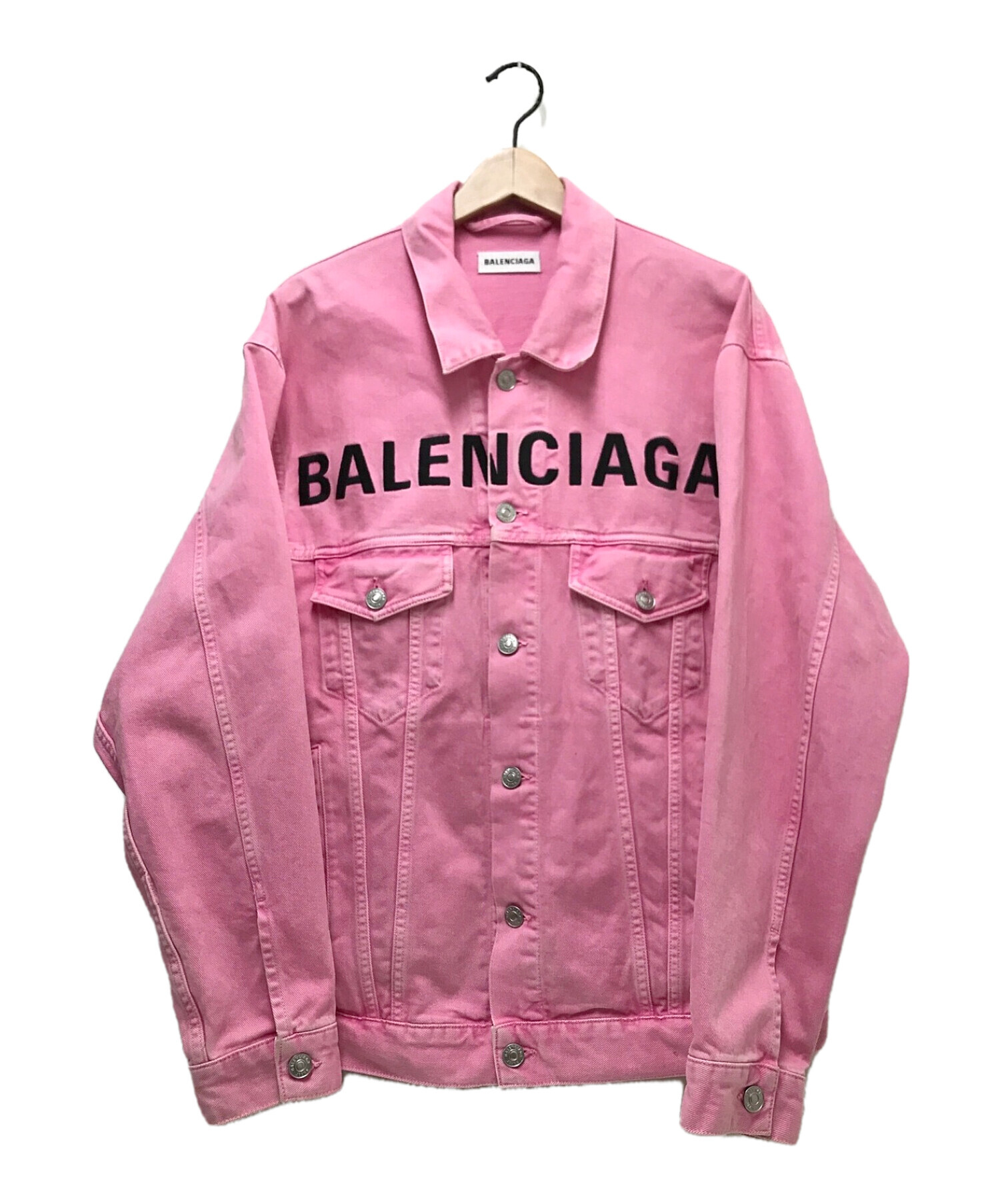 中古 古着通販 Balenciaga バレンシアガ フロントロゴ刺繍デニムジャケット ピンク サイズ 34 ブランド 古着通販 トレファク公式 Trefac Fashion
