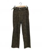 CLANE HOMME（）の古着「PAISLEY BELTED PANTS」｜ブラウン