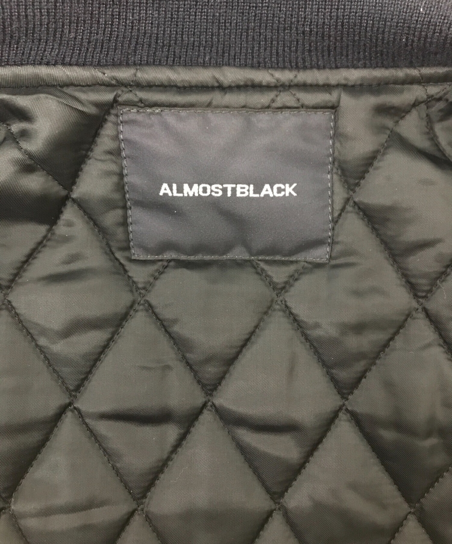 ALMOSTBLACK (オールモストブラック) ワッペン付ボンバージャケット ネイビー サイズ:1