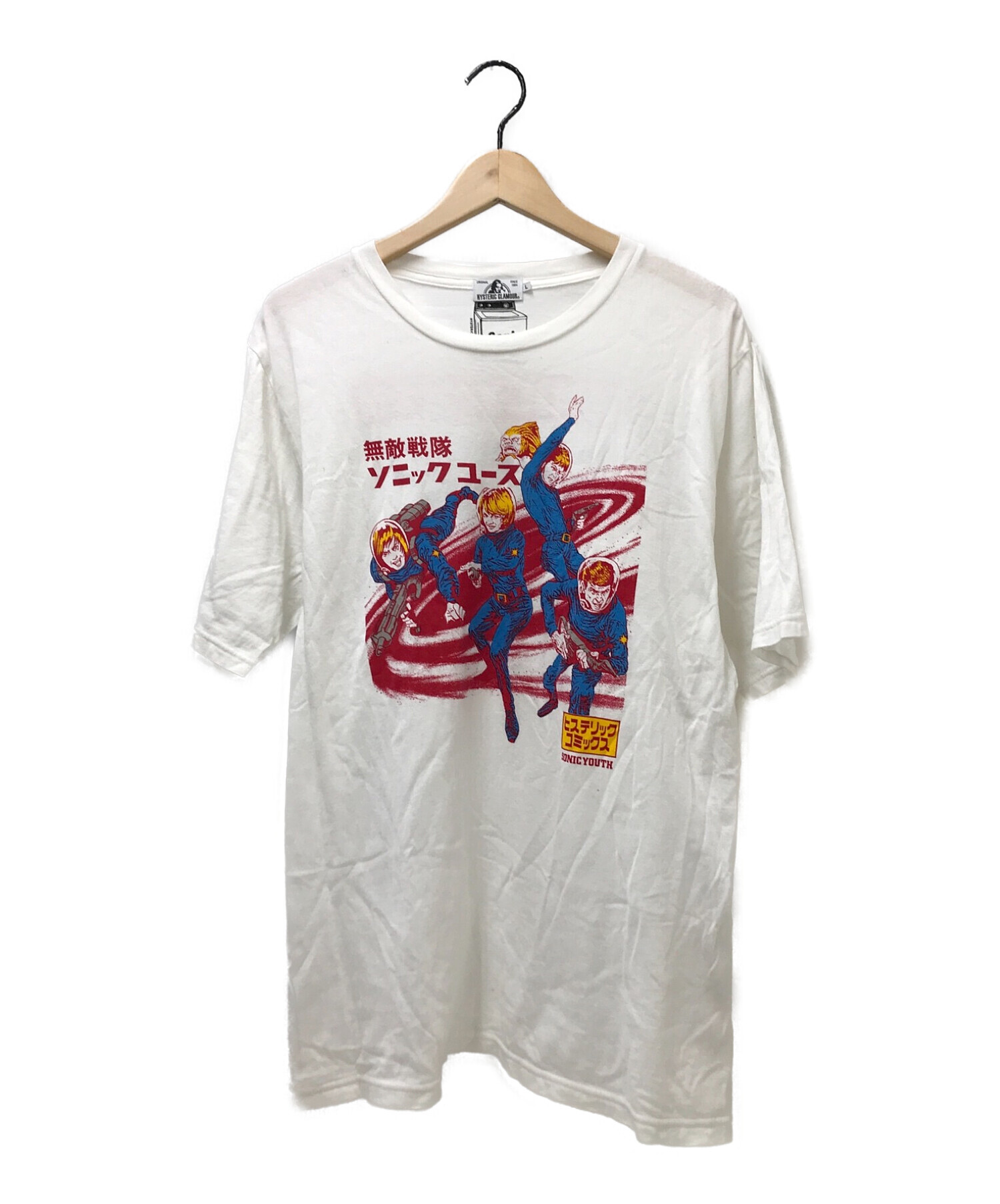 Hysteric Glamour (ヒステリックグラマー) SONIC YOUTH/HYSTERIC COMICS Tシャツ ホワイト サイズ:L