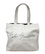discord Yohji Yamamoto（ディスコード ヨウジヤマモト）の古着「カウレザーロゴプリントトートバッグ」｜ホワイト