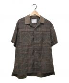 sacai（サカイ）の古着「チェック柄半袖シャツ」｜ベージュ