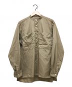 UNFIL（）の古着「ウォッシュドコットンツイルバンドカラーシャツ」｜ベージュ