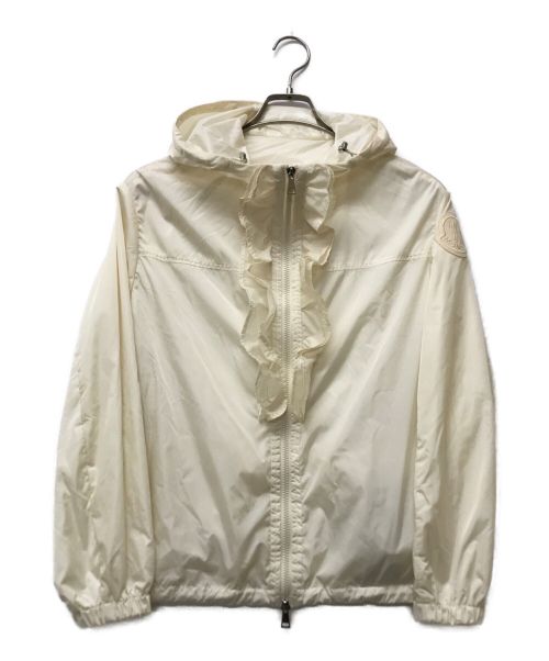 MONCLER（モンクレール）MONCLER (モンクレール) CINABRE ナイロンフリルジャケット ホワイトの古着・服飾アイテム
