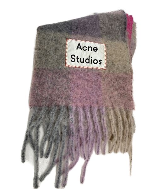 Acne studios（アクネ ストゥディオス）ACNE STUDIOS (アクネストゥディオス) フリンジマフラー ピンク サイズ:表記なしの古着・服飾アイテム