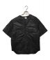 POST O'ALLS（ポストオーバーオールズ）の古着「中綿ノーカラーハーフスリーブシャツ」｜ブラック