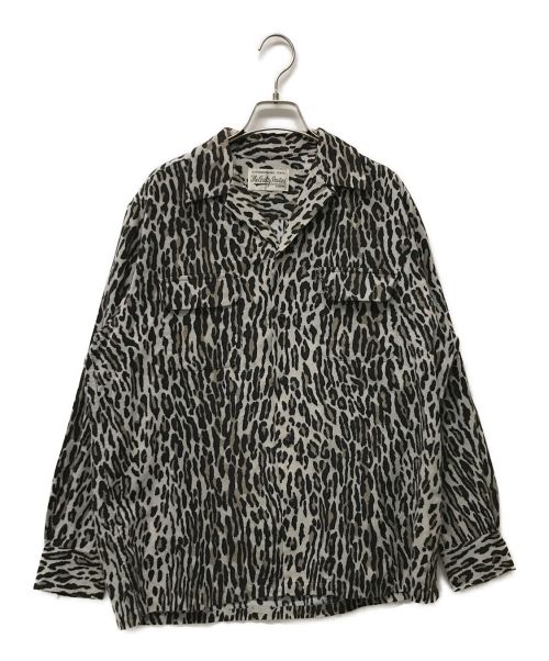 WACKO MARIA（ワコマリア）WACKO MARIA (ワコマリア) レオパードオープンカラーフランネルシャツ ブラック×グレー サイズ:Mの古着・服飾アイテム